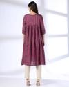 SHORT YOKE EMBROIDERRED KURT, PURPLE, XS