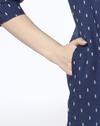 Pannel print kurta, NAVY, S