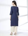 Pannel print kurta, NAVY, S