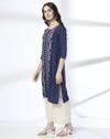 Pannel print kurta, NAVY, S