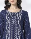 Pannel print kurta, NAVY, S