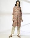 Floral print kurta, CORAL