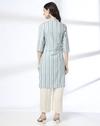 Chevron print kurta, OFF WHITE