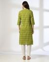 PRINTED KURTA, LIME GREEN, S