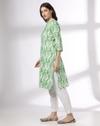 green big print aop kurta, GREEN, M