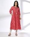 printed kurta, CORAL, L