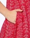 OVERLAP V NECK KURTA PANT S, FUCHSIA, XL