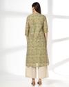 MANDERIN COLLAR LAYED KURTA, GREEN, L