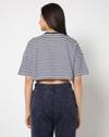 BOXY STRIPE TEE, NAVY, M