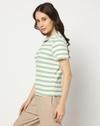 Women Striped Regular Fit Polo T-Shirt