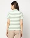 Women Striped Regular Fit Polo T-Shirt