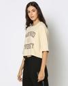 CHEST PRINT BOXY TOP, OFF WHITE, M