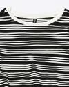 Women Striped Fitted Crew-Neck Crop T-Shirt