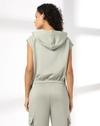 Graphic hoodie top, LT. GREEN, M