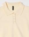 SOLID POLO FLATKNIT TOP, OFF WHITE