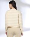 FULL SLEEVES STRIPER TOP, BEIGE, S