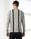 VERTICAL MIX TEXTURE STRIPE UL, GREY, XL