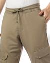 TILTED CARGO POCKET TRACKPANT, BEIGE, M