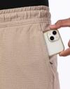 STRIPE PATTERN STRUCTURE SHORT, BEIGE, S