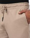 STRIPE PATTERN STRUCTURE SHORT, BEIGE, S