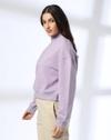 SOLID HALF ZIPPER SWEATSHIRT, LILAC, M