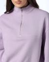 SOLID HALF ZIPPER SWEATSHIRT, LILAC, M