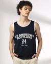 CONTRAST FOLDER VEST WITH PRINT, NAVY, L