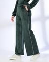 VELOUR STRAIGHT WITH PIPING, GREEN, XXL