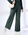 VELOUR STRAIGHT WITH PIPING, GREEN, XXL