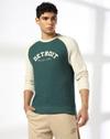 STR CONTRAST RAGLAN SLEEVE SWEA, TEAL, L
