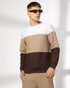 CROSS STR R NECK COLOR BLOCK, KHAKI, XL