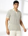 D STRIPE JHONNY COLLAR F, OFF WHITE, XXL