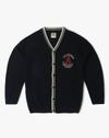Button Down Sweater with C, NAVY, 11-12Y