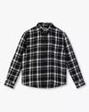 WS102 CHECKS SHIRT, BLACK, 9-10Y