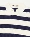 Short Sleeve Flat Knit Polo, NAVY, XS