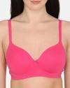Zivame Beautiful Basics Padded Non Wired 3/4th Coverage T-Shirt Bra - Fuchsia Purple