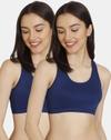 Girls Double Layered Non-Wired Full Coverage Racerback Beginner Sports Bra (Pack Of 2)