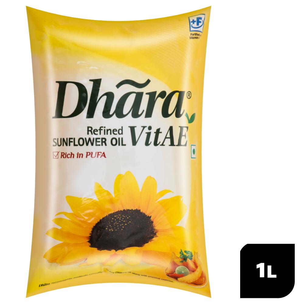 Dhara | Dhara Vitamin A E Refined Sunflower Oil 1 L