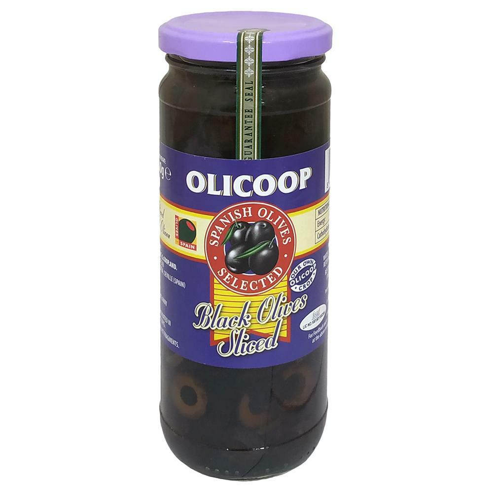 Olicoop | Olicoop Sliced Black Spanish Olives 450 g