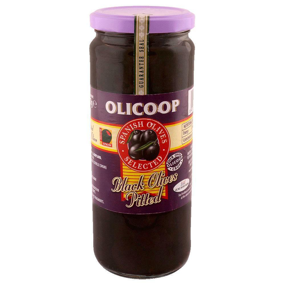 Olicoop | Olicoop Pitted Black Spanish Olives 450 g
