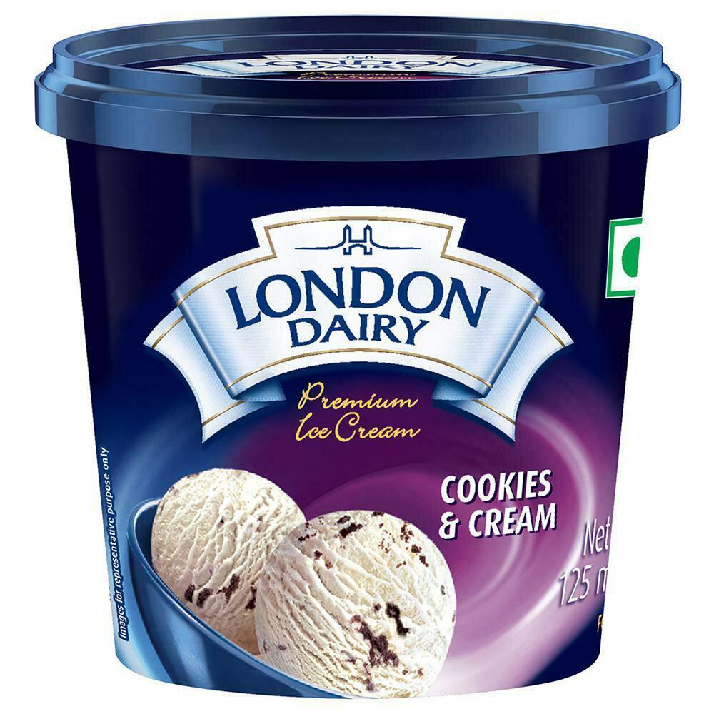 London Dairy | London Dairy Premium Cookies & Cream Ice Cream 125 ml