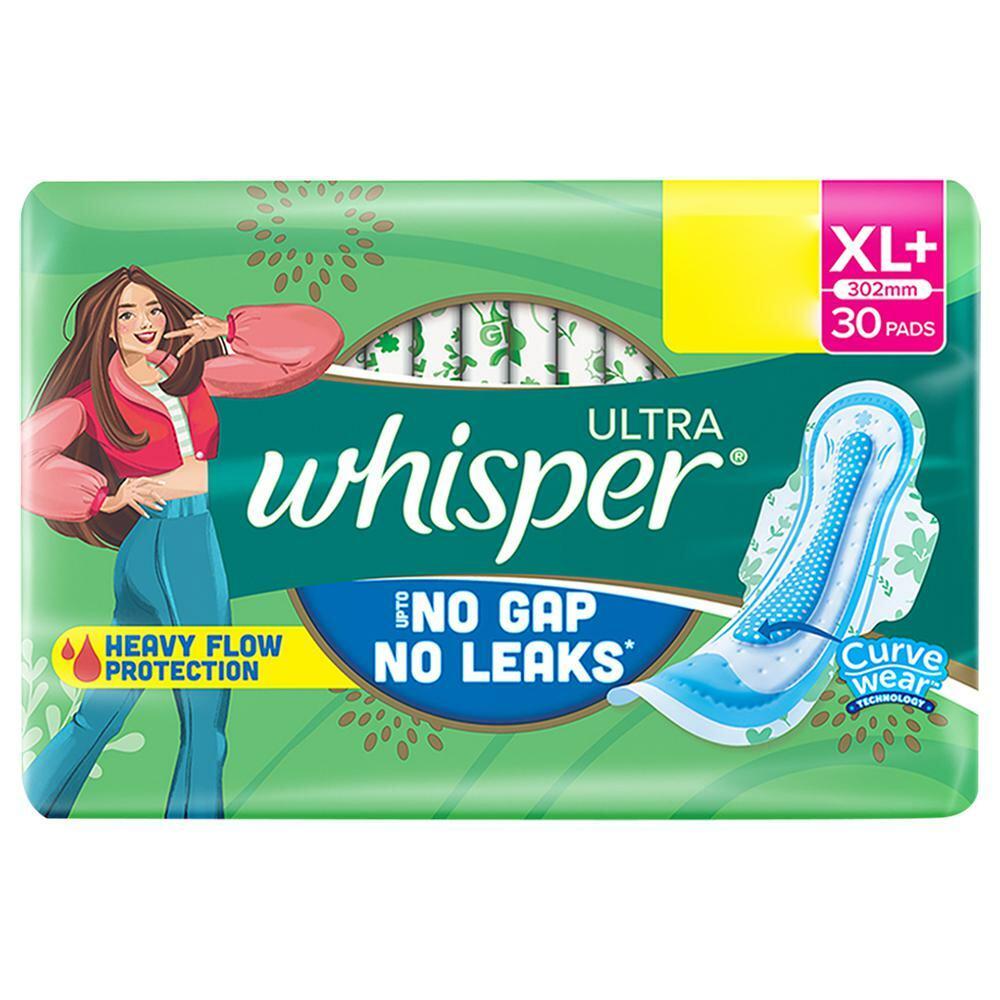 WHISPER | Whisper Ultra Clean Sanitary Napkin with Wings (XL+) 30 pads
