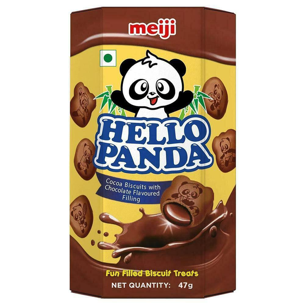 Hello Panda | Hello Panda Cocoa Biscuits With Chocolate Flavoured Filling 50 g