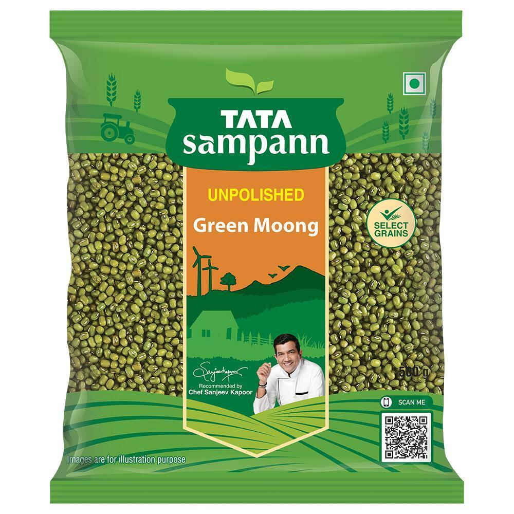 Tata Sampann | Tata Sampann Unpolished Green Whole Moong 500 g