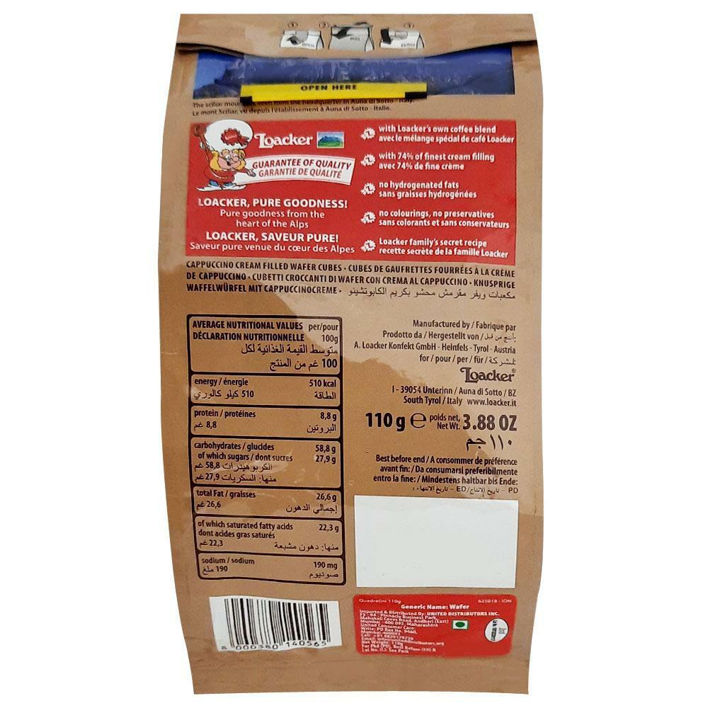 Loacker | Loacker Quadratini Cappuccino Bite Size Wafers Cookies 110 g