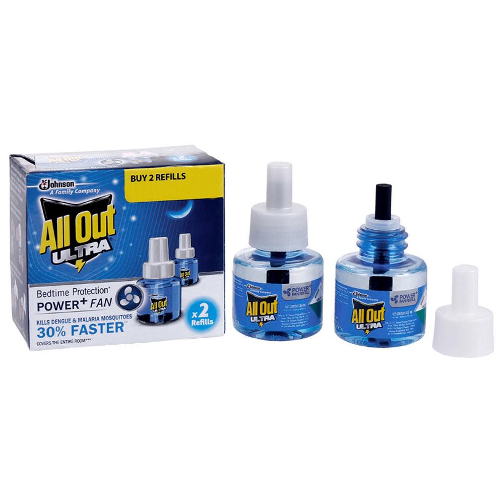 ALL OUT | All Out Ultra Power+ Fan Mosquito Repellent Refill 45 ml (Pack of 2)