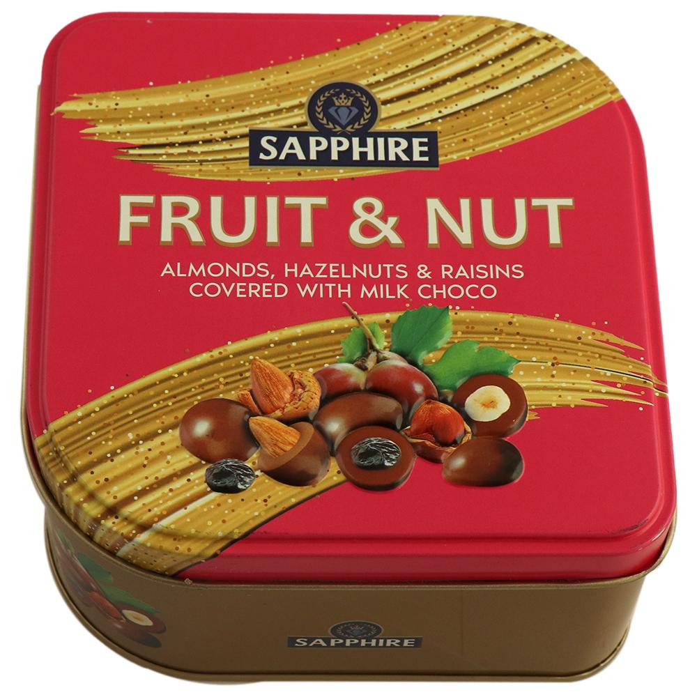 Sapphire | Sapphire Fruit & Nut Almonds, Hazelnuts & Raisins Covered with Milk Chocolate 90 g