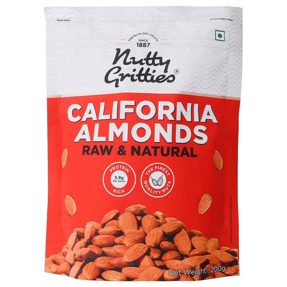 Nutty Gritties | Nutty Gritties Raw & Natural California Almonds 200 g