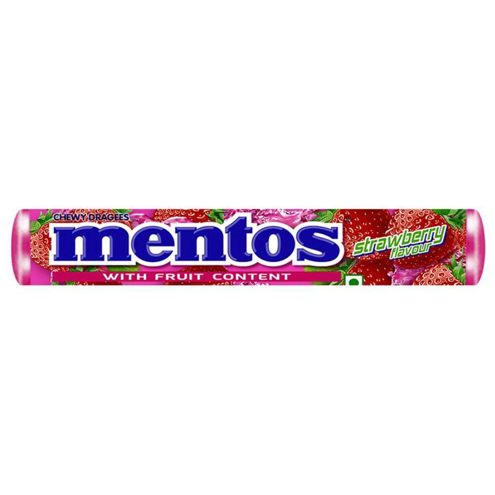 PERFETTI | Mentos Strawberry Chew Dragees 36.4 g
