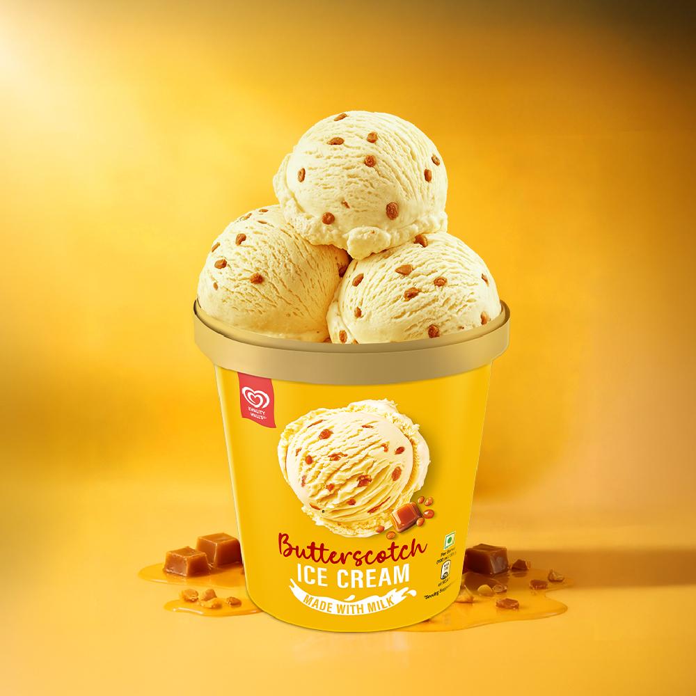 Kwality Walls | Kwality Wall's Slow Churned Butterscotch Ice Cream 700 ml